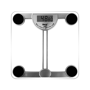 贝雅家用体重秤400斤大重量薄款方形人体秤电子称透明秤单斤显示