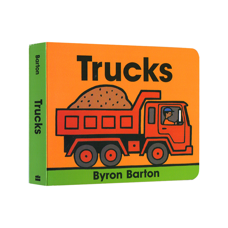 英文原版 Trucks Board Book 纸板书 拜伦巴顿 Byron Barton 交通工具 卡车 幼儿启蒙认知幼儿启蒙认知绘本图画书