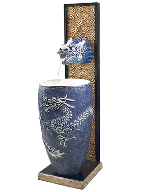 新中式客厅落地喷泉循环流水摆件