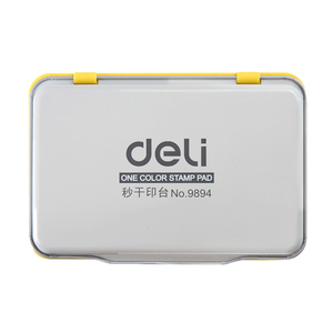 deli得力9894秒干印台 空白印台 无油金属外壳印泥 办公财务专用