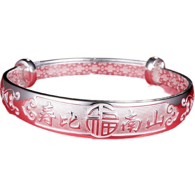 纯银手镯女送妈妈礼物9999