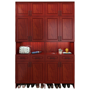 鞋柜家用门口大容量进门玄关柜一体靠墙定制2025年新款入户收纳柜