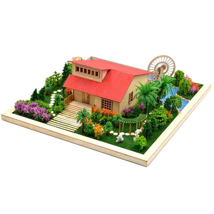 建筑沙盘模型diy手工摆件木质