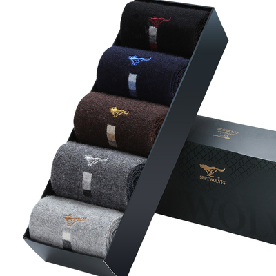 男士厚款加绒冬季保暖羊毛袜