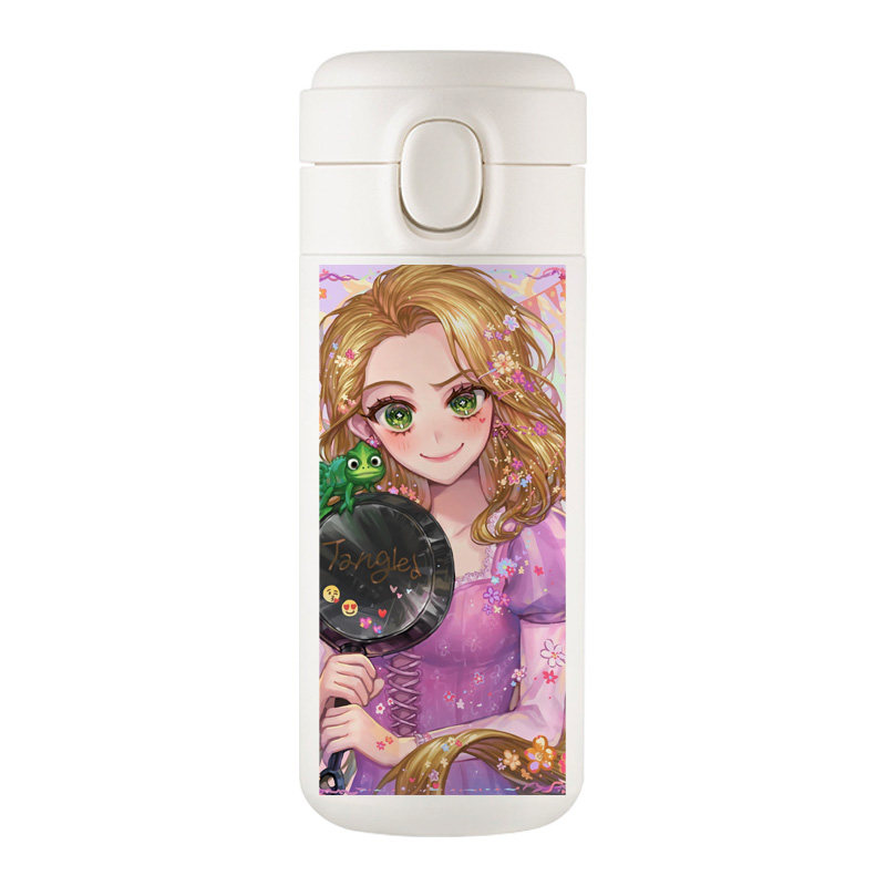 公主艾莎弹跳唯美不锈钢款保温杯