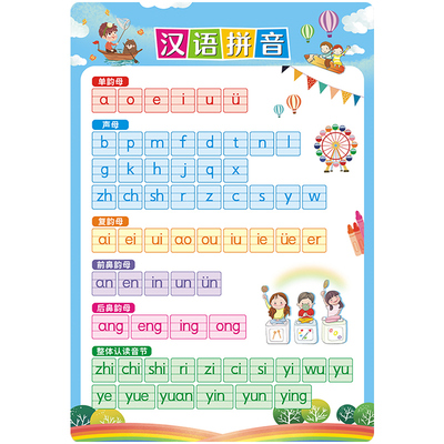 汉语拼音神器声母韵母墙贴纸早教