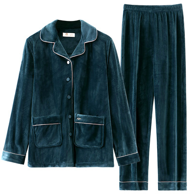 男士冬款珊瑚绒加厚保暖情侣睡衣