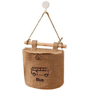 黄麻布艺悬挂式收纳袋子墙挂式杂物挂袋宿舍门后墙壁挂墙上储物袋