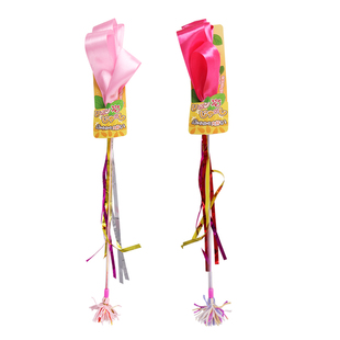 日本多格漫逗猫炫彩飘带 彩带逗猫棒透明长杆猫玩具 逗猫杆逗猫绳