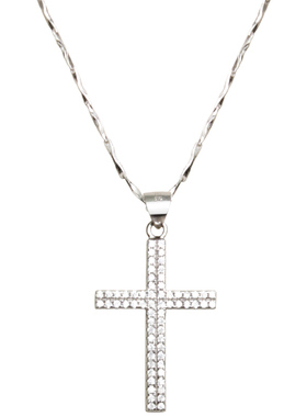 十尚美地诗歌925女式镶嵌银项链