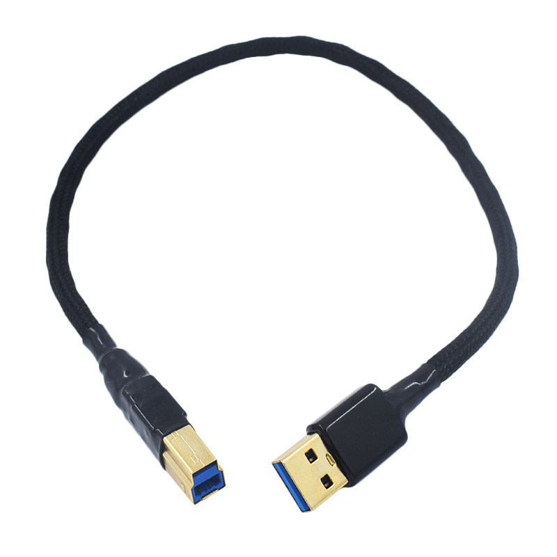 发烧USB3.0纯银Type A转B方口连接硬盘盒解码器耳放音频线升级3.0USB线DAC数据线HiFi解码A-B口声卡调音台线