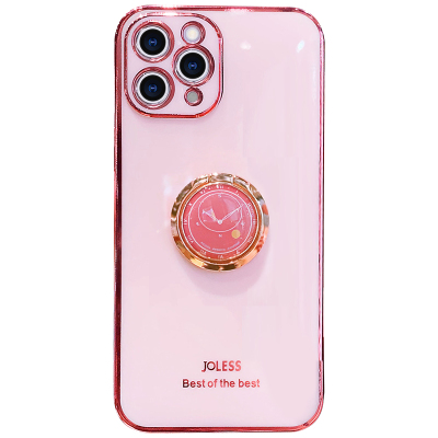 适用苹果12手机壳iphone12promax创意时钟指环支架苹果12pro防摔软壳12mini全包镜头保护套潮牌高档女款外壳