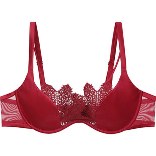 Liza Cheng赤焰系列薄款内衣女蕾丝刺绣性感镂空大胸文胸LB00071