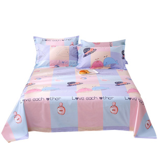 儿童纯棉床单单件孩子全棉冬季卡通被单子粉色少女心可爱男孩双人