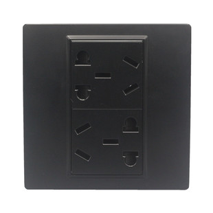 10眼十孔面板黑色86型两个五孔三插电源开关墙壁暗装家用10A插座