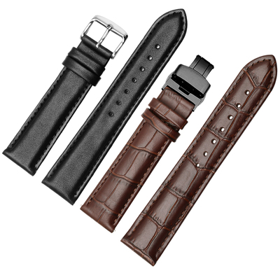 真皮手表带CASIO适配卡西欧MTH-5001 P-1375 EFV-540 500 526黑色