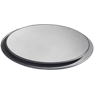 扬格灰黑岩创意西餐意面牛排盘圆形简约欧式点心水果盘椭圆烤串盘