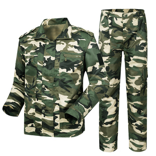 新式迷彩军训服套装男女春夏柔软学生训练集训服耐磨CS活动工作服