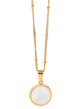 天然贝壳不掉色钛钢女ins金色