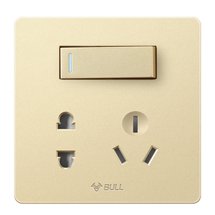 公牛带开关插座面板单开双控1开5孔电源插座墙壁一开五孔G12金