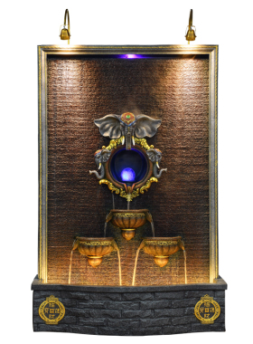 水幕墙屏风隔断大厅会所景观鱼池