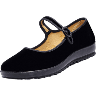 赛格女布鞋老北京软底舞蹈鞋黑灯芯绒夏季款老年凉鞋夏天广场舞鞋