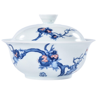 富玉景德镇陶瓷碗碟套装家用高级感高温瓷餐具中式青花玲珑瓷餐具