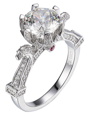 ins潮风结婚莫桑石经典款银戒指