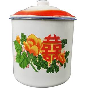 铁洋瓷茶缸子怀旧经典红双喜老式瓷缸超大带盖复古尹正同款耐高温