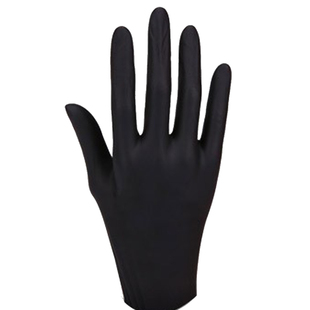 爱马斯黑色一次性丁腈手套加厚食品纹身纹绣美发橡胶柔韧工作洗碗