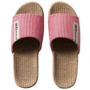 回力亚麻拖鞋居家室内女士春秋四季防滑防臭情侣男棉麻拖鞋夏静音