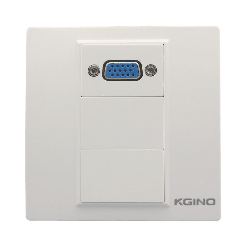 康吉诺86型VGA弯头插座 90度L型直角插投影仪显示器多媒体VGA面板