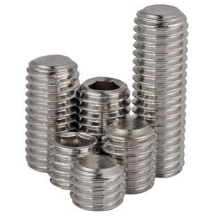 304不锈钢细牙紧定螺钉无头内六角螺丝12.9级机米顶丝M6M8-M14M16