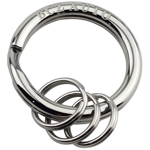 标车族钛合金钥匙圈环窄边真皮钥匙套壳配件平圈侧推圈钥匙扣挂件