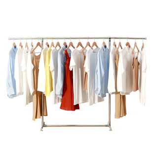 不锈钢晾衣架落地单杆式加粗室内阳台简易家用挂衣服架子晒衣架