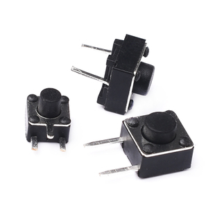 边二/三脚轻触开关6*6*5/7 4.5*4.5*5 微动按键 中间2脚侧插铜脚