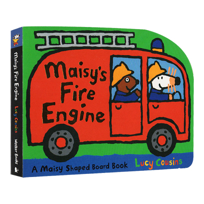 英文原版绘本 Maisy Fire Engine A Maisy Shaped Board Book 小鼠波波交通工具造型纸板书 纸板撕不烂 幼儿英语早教书