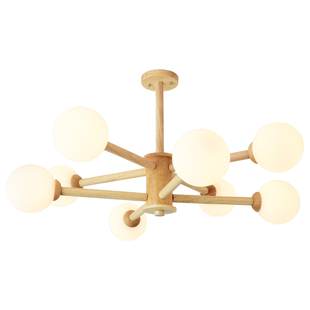 全光谱RA98LED北欧吊灯客厅灯餐厅吧台灯实木书房灯日式魔豆灯具