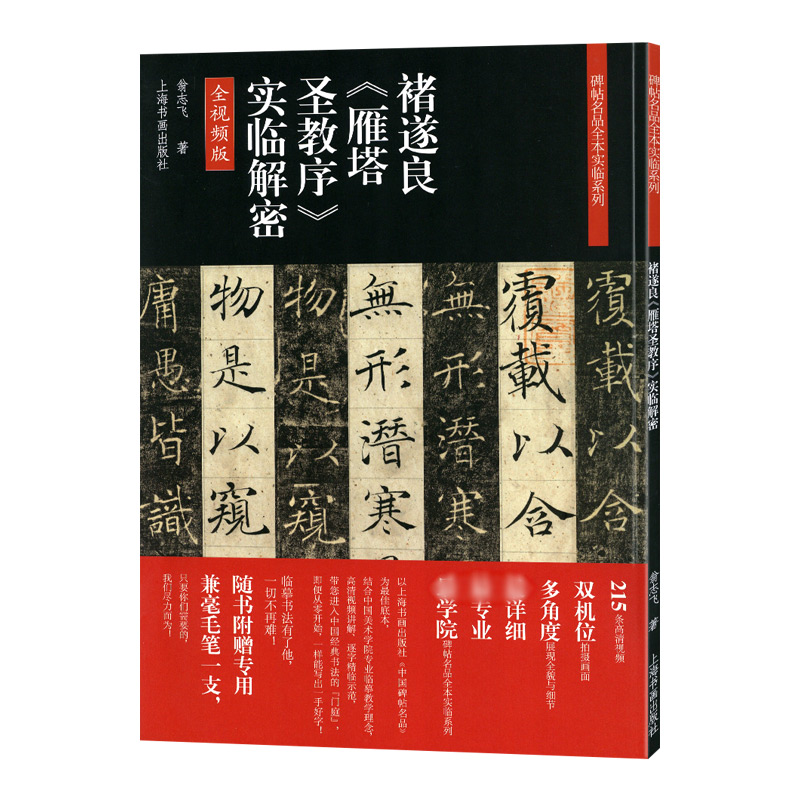 赠毛笔全文视频版褚遂良雁塔圣教序实临解密碑帖名品全本实临系列翁志飞褚体楷书毛笔字帖古贴书法贴临摹单字解析上海书画出版社