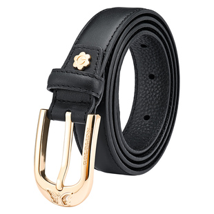 金利来新款皮带女简约百搭针扣牛皮腰带时尚镂空ins女式裤带