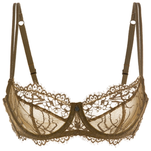 青色atelierintimo长安蕾丝边性感内衣超薄记忆钢圈3/4收副乳文胸