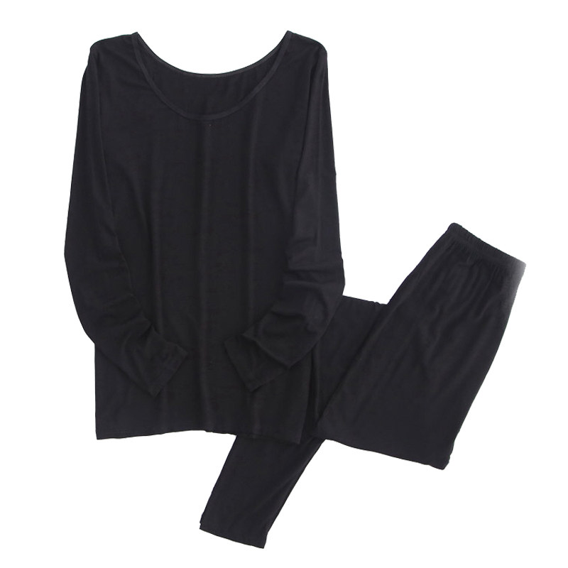 特大号加肥加大码胖MM200斤女士莫代尔秋衣秋裤薄款保暖内衣套装