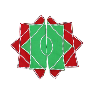 舞蹈手绢花一对东北秧歌二人转八角巾红绿色正反双面技巧手帕方巾