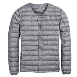 2023 New Thin Down Jacket Men's Collarless Warm Inner Large Neck Round Neck Inner Thin V-neck Jacket