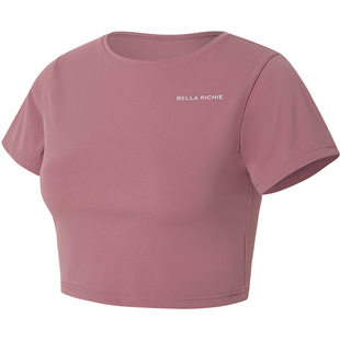 BellaRichie 运动短袖女紧身露脐瑜伽服上衣速干健身短款半袖T恤