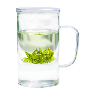 雅集玻璃杯大容量加厚耐热泡茶杯带过滤办公室男士带盖带把绿茶杯