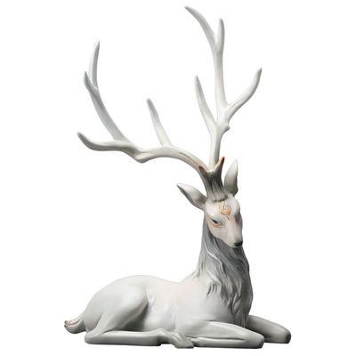 轻奢风客厅玄关乔迁新居麋鹿摆件