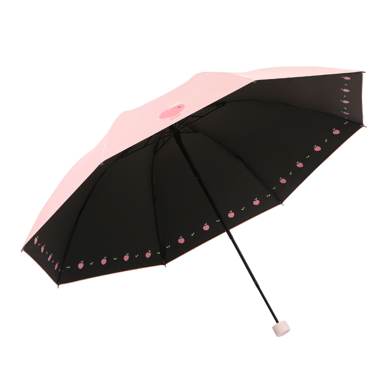 天堂伞黑胶防晒防紫外线太阳伞小巧便携水果伞折叠结实晴雨两用女