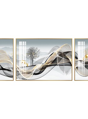 北欧抽象风三联办公室客厅装饰画