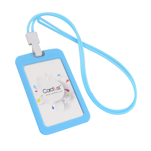 卡仕达硅胶柔软卡套IC门禁卡校园卡出入保护套胸卡职位牌员工证上岗证配环保弹力硅胶圆绳挂绳定制印刷内卡片